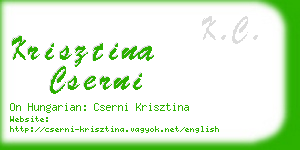 krisztina cserni business card